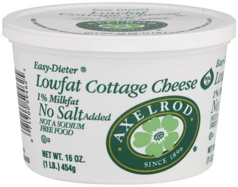 Axelrod Lowfat No Salt Added 1 Milkfat Cottage Cheese 16 Oz