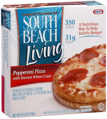 South Beach Living Harvest Wheat Crust, Pepperoni Pizza - 6.3 oz