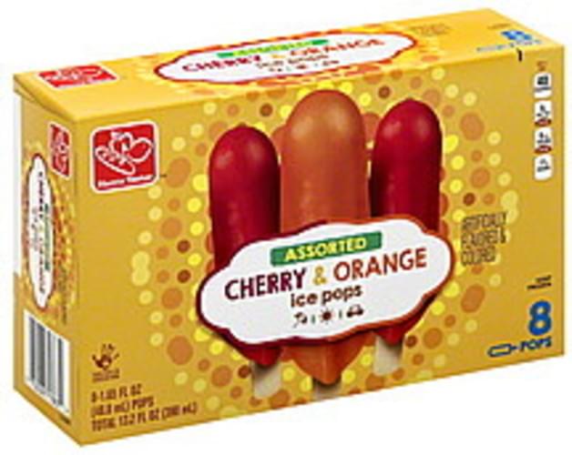 Harris Teeter Assorted, Cherry & Orange Ice Pops 8 ea, Nutrition