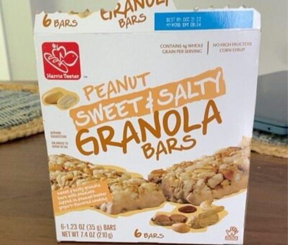 Harris Teeter Sweet & Salty, Peanut Granola Bars 6 ea, Nutrition