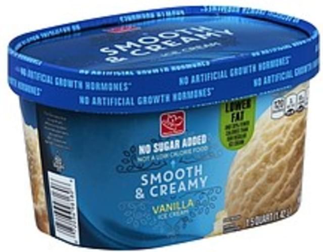 Harris Teeter No Sugar Added, Smooth & Creamy, Vanilla Ice Cream 1.5