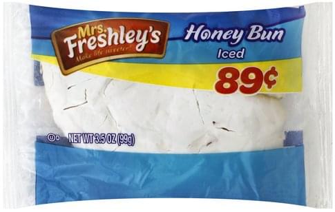 Mrs Freshleys Iced Honey Bun - 3.5 oz, Nutrition Information ...