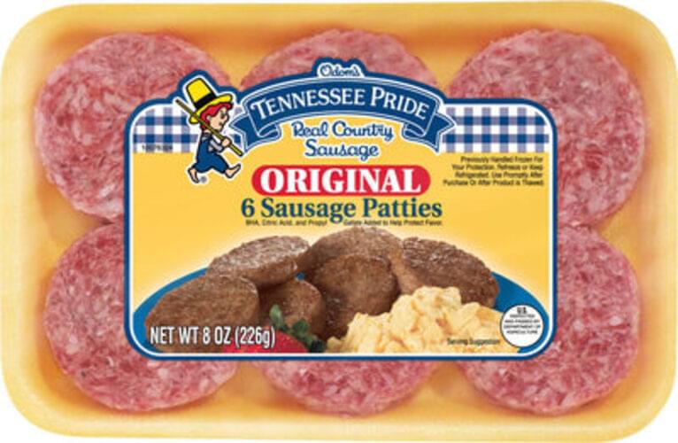Tennessee Pride Original Sausage Patties 8 oz, Nutrition Information