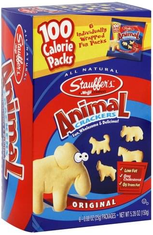 Stauffers Original, 100 Calorie Packs Animal Crackers - 6 ea, Nutrition  Information | Innit