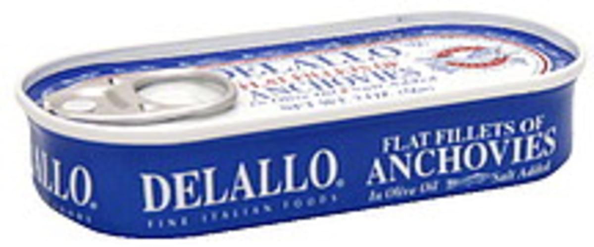DeLallo Flat Fillets Anchovies 2 oz, Nutrition Information Innit