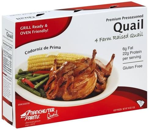 Manchester Farms Premium, Preseasoned Quail - 4 ea, Nutrition