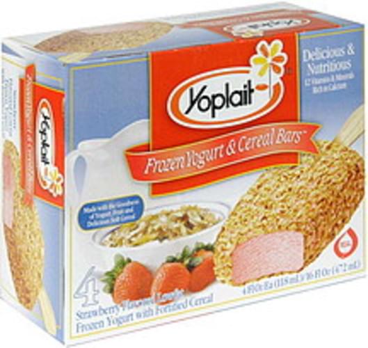 Yoplait Strawberry Frozen Yogurt & Cereal Bars 4 ea, Nutrition