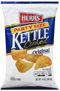 Herrs Kettle Cooked, Original, Party Size Potato Chips - 14 oz ...
