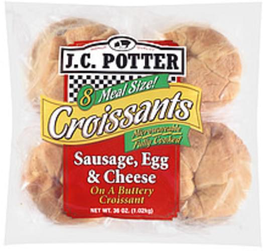 J.c. Potter Sausage Egg & Cheese On Buttery Croissants 36 oz