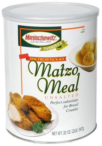 Manischewitz Unsalted Matzo Meal - 32 oz, Nutrition Information | Innit