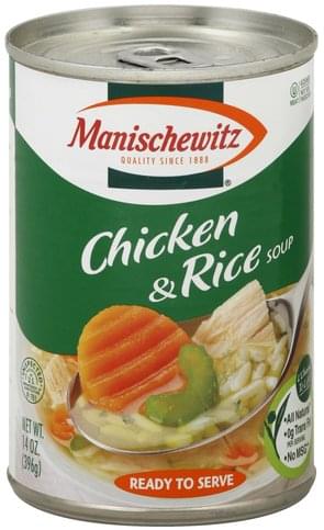 Manischewitz Ready to Serve, Chicken & Rice Soup - 14 oz, Nutrition