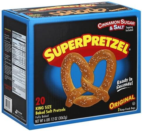 Superpretzel Baked, Cinnamon Sugar & Salt, Original, King ...
