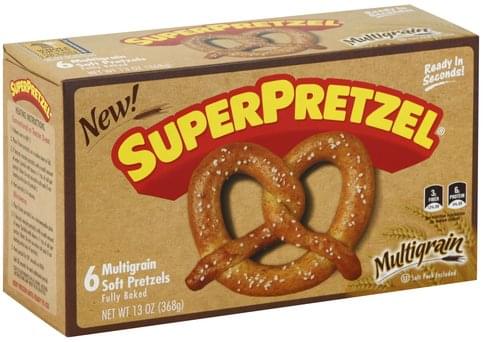 Superpretzel Multigrain Soft Pretzels - 6 ea, Nutrition ...
