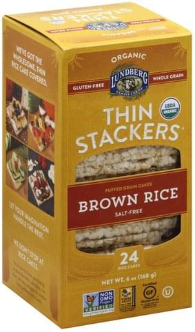 Lundberg Organic, Salt-Free, Brown Rice Rice Cakes - 24 ea