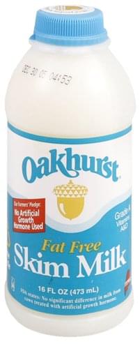 Oakhurst Skim, Fat Free Milk - 16 oz