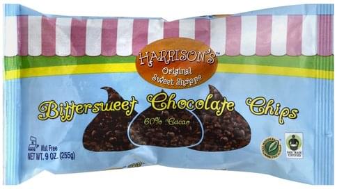 Harrisons Bittersweet 60 Cacao Chocolate Chips 9 Oz Nutrition Information Innit Harrisons Bittersweet 60 Cacao Chocolate Chips 9 Oz Nutrition Information Innit