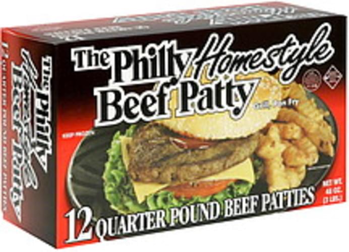 The Philly Quarter Pound Beef Patties 12 ea, Nutrition Information