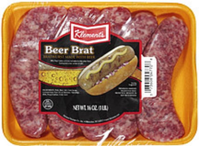 Klement's Beer Brat Links Bratwurst 16 oz, Nutrition Information Innit