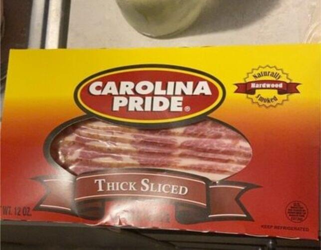 Carolina Pride Thick Sliced Bacon 12 oz, Nutrition Information Innit