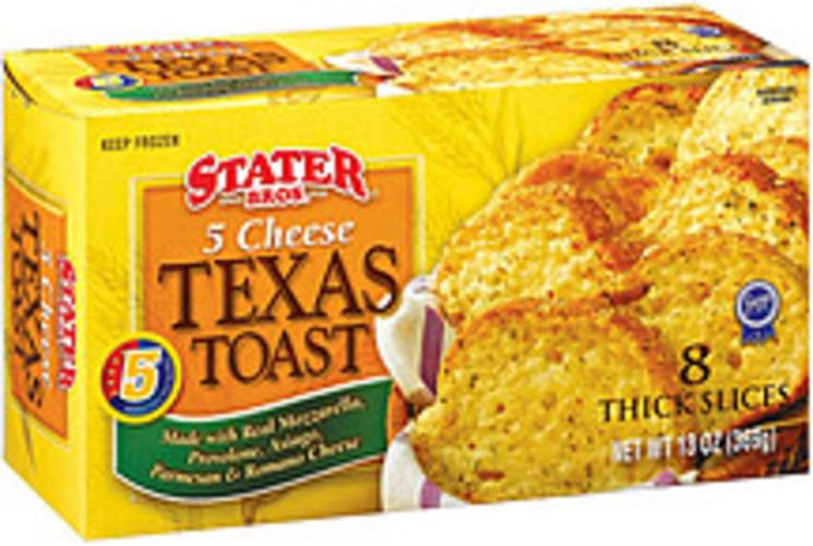 Stater Bros. 5 Cheese 8 Ct Thick Slices Texas Toast 13 oz, Nutrition