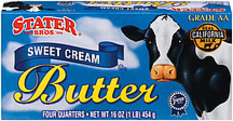 Stater Bros. Sweet Cream 4 Quarters Butter 16 oz, Nutrition