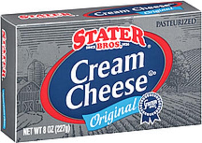 Stater Bros. Original Cream Cheese 8 oz, Nutrition Information Innit