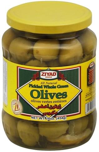 Ziyad Pickled Whole Green Olives - 16 oz, Nutrition Information | Innit