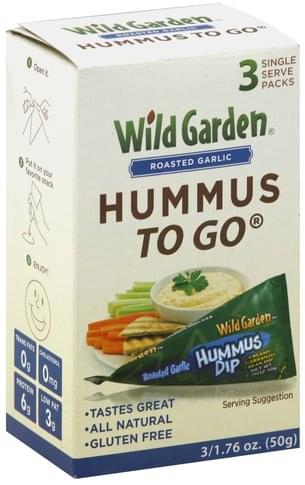 Wild Garden Roasted Garlic, To Go, Single Serve Packs Hummus Dip - 3 ea
