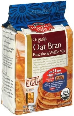 Arrowhead Mills Oat Bran, Organic Pancake & Waffle Mix - 32 oz
