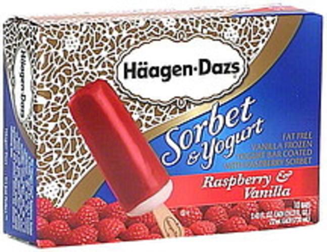 Haagen Dazs Raspberry Vanilla Sorbet Yogurt Bars 10 Ea Nutrition Information Innit