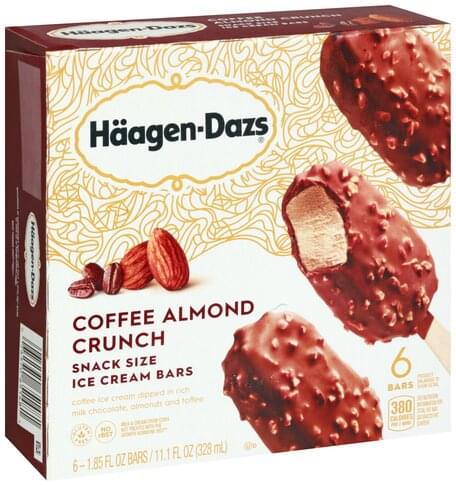Haagen Dazs Coffee Almond Crunch, Snack Size Ice Cream ...