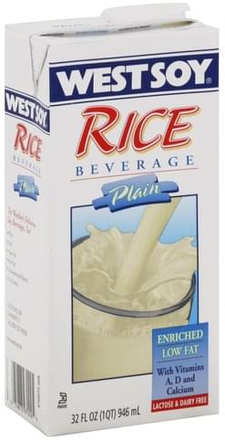 Rice milk nutrition label