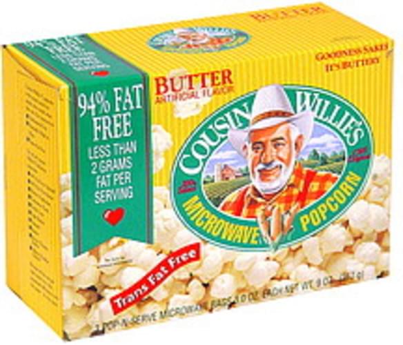 Cousin Willies Microwave Popcorn Butter MIcrowave Popcorn 3 Ea Nutrition Information Innit Cousin Willies Microwave Popcorn Butter MIcrowave Popcorn 3 Ea Nutrition Information Innit