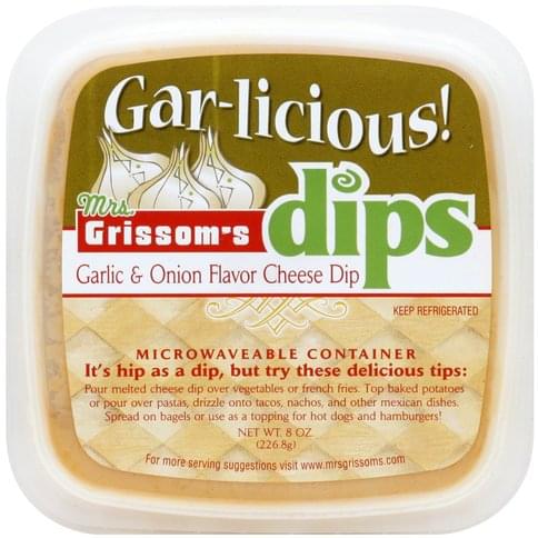 Mrs Grissoms Garlic & Onion Flavor Cheese Dip - 8 oz