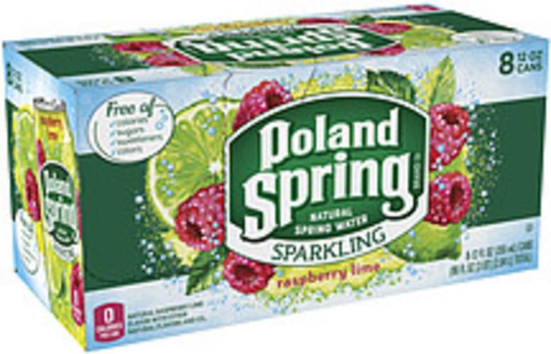 Poland Spring Raspberry Lime Sparkling Natural Spring Water 96 oz
