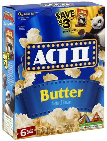 microwave popcorn act ii calories