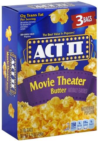 Act Ii Movie Theater Butter Microwave Popcorn - 3 ea, Nutrition Information  | Innit