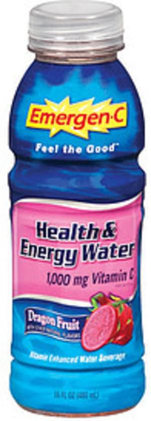 Emergen-C Health & Energy Water Dragon Fruit Flavor Vitamin Enhanced Water Beverage - 16 oz