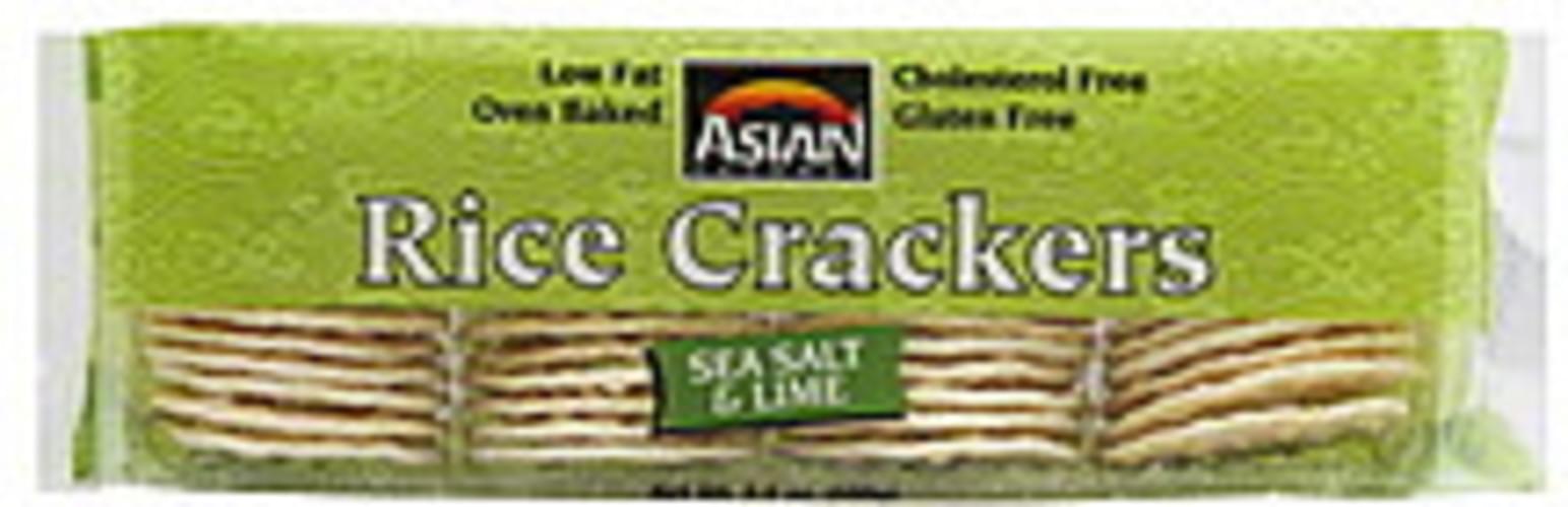 Asian Gourmet Sea Salt & Lime Rice Crackers 3.5 oz, Nutrition Information Innit
