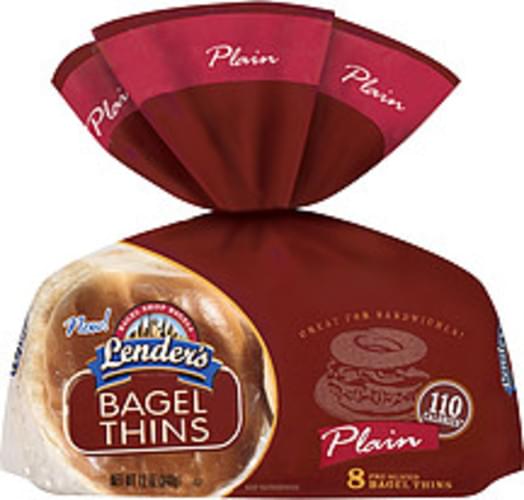 Lender's Plain Bagel Shop PreSliced Bagel Thins 8, Nutrition Information Innit