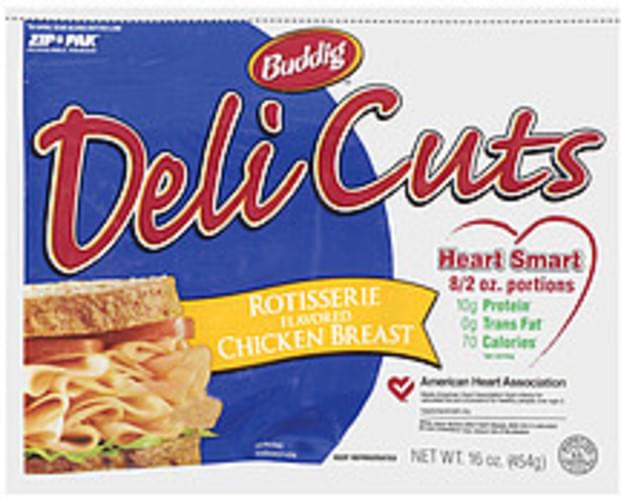 Buddig Deli Cuts Rotisserie Chicken Breast 16 oz, Nutrition