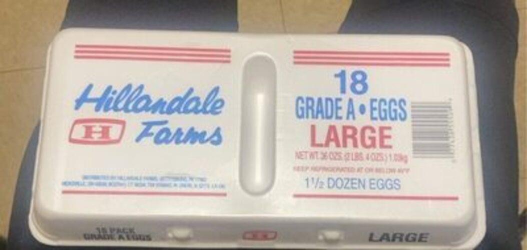 Hillandale Farms 18 Grade A Large Eggs 50 g, Nutrition Information