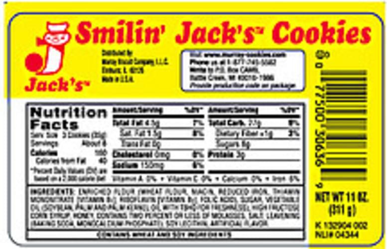Murray Smilin' Jacks Cookies 11 oz, Nutrition Information Innit