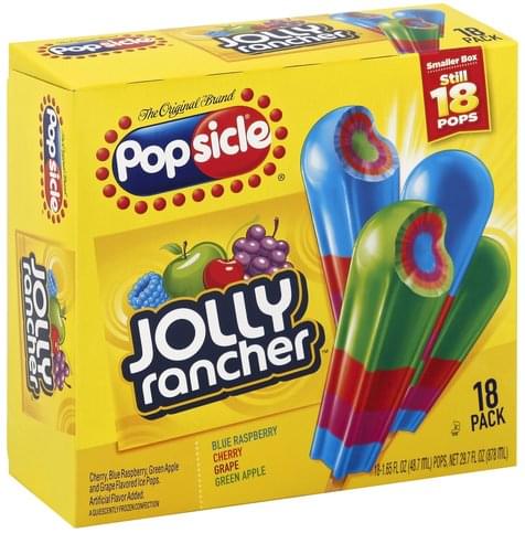 Popsicle Jolly Rancher, 18 Pack Ice Pops - 18 ea