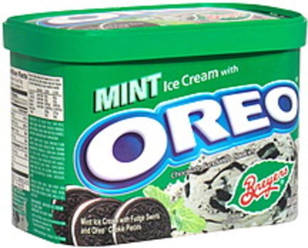 Breyers with Oreo Chocolate Sandwich Cookies Mint Ice Cream 1.75 QT