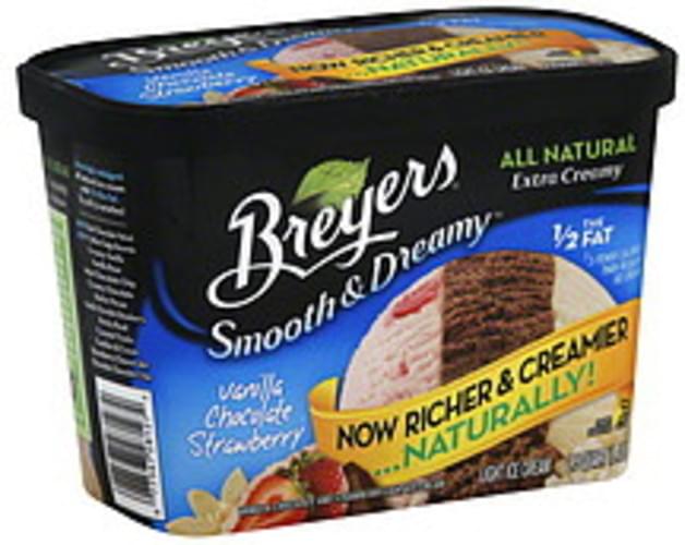 Breyers Light, Vanilla, Chocolate, Strawberry Ice Cream 1.5 QT, Nutrition Information Innit