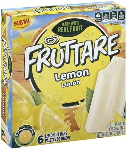 Fruttare Lemon Ice Bars - 6 ea