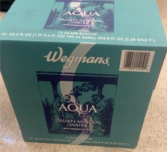 Wegmans Italian Sparkling, Aqua Mineral Water 12 ea, Nutrition
