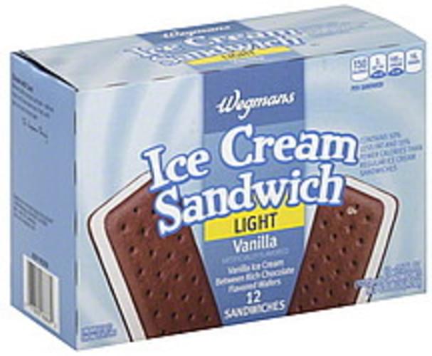 Wegmans Light, Vanilla Ice Cream Sandwiches 12 ea, Nutrition