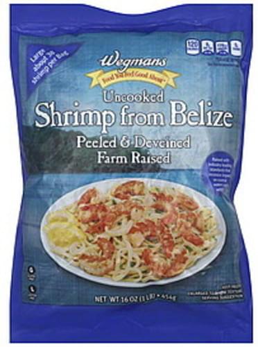 Wegmans From Belize, Uncooked, Peeled & Deveined, Large Shrimp - 16 oz